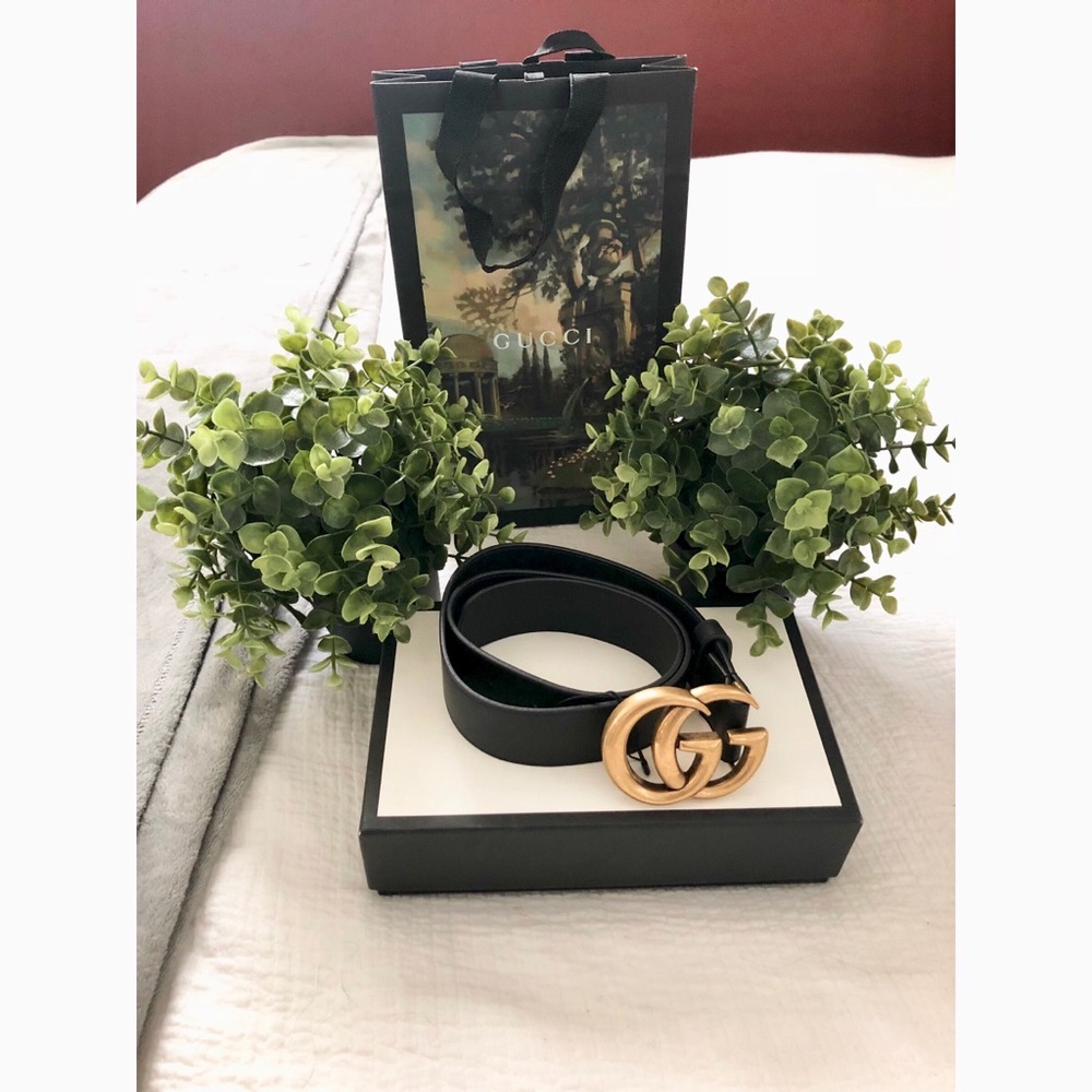 Gucci Leather Belt with Double G Buckle